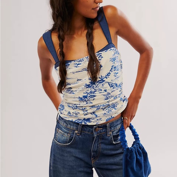 Free People Tops - Free People Printed Two Tone Tank